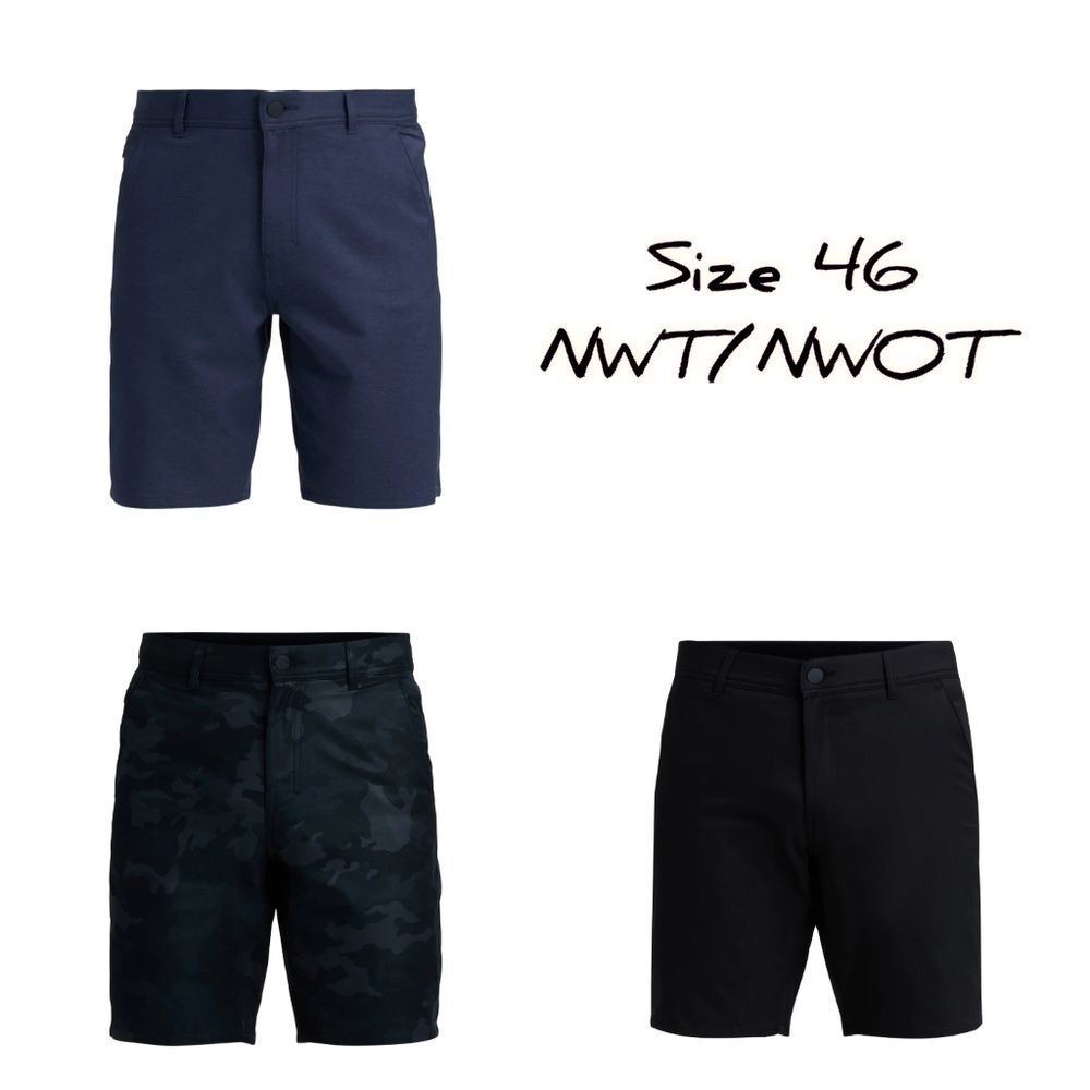 George 3 Pairs Commuter Short 9" Inseam Navy Black & Black Camo Size 46 NWT